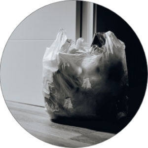 trash bag representing sanitizing and disinfecting services